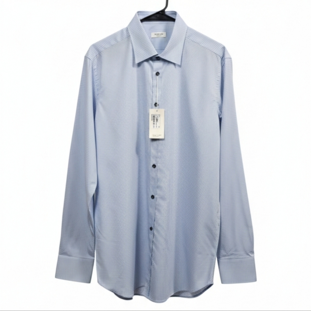 NWT Boyds Philadelphia Taccaliti Button Up Dress Shirt 36 Blue Check Italy